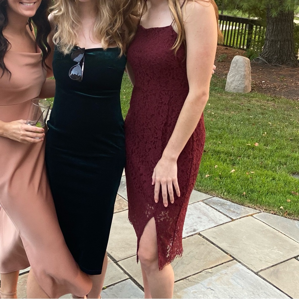 Express Maroon Lace Dress